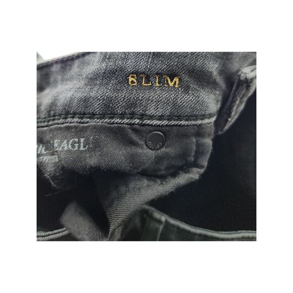 American Eagle Jeans Men's Tag 32x34 Act 32x31 Black Slim Extreme Flex 4 Preppy - Picture 4 of 6